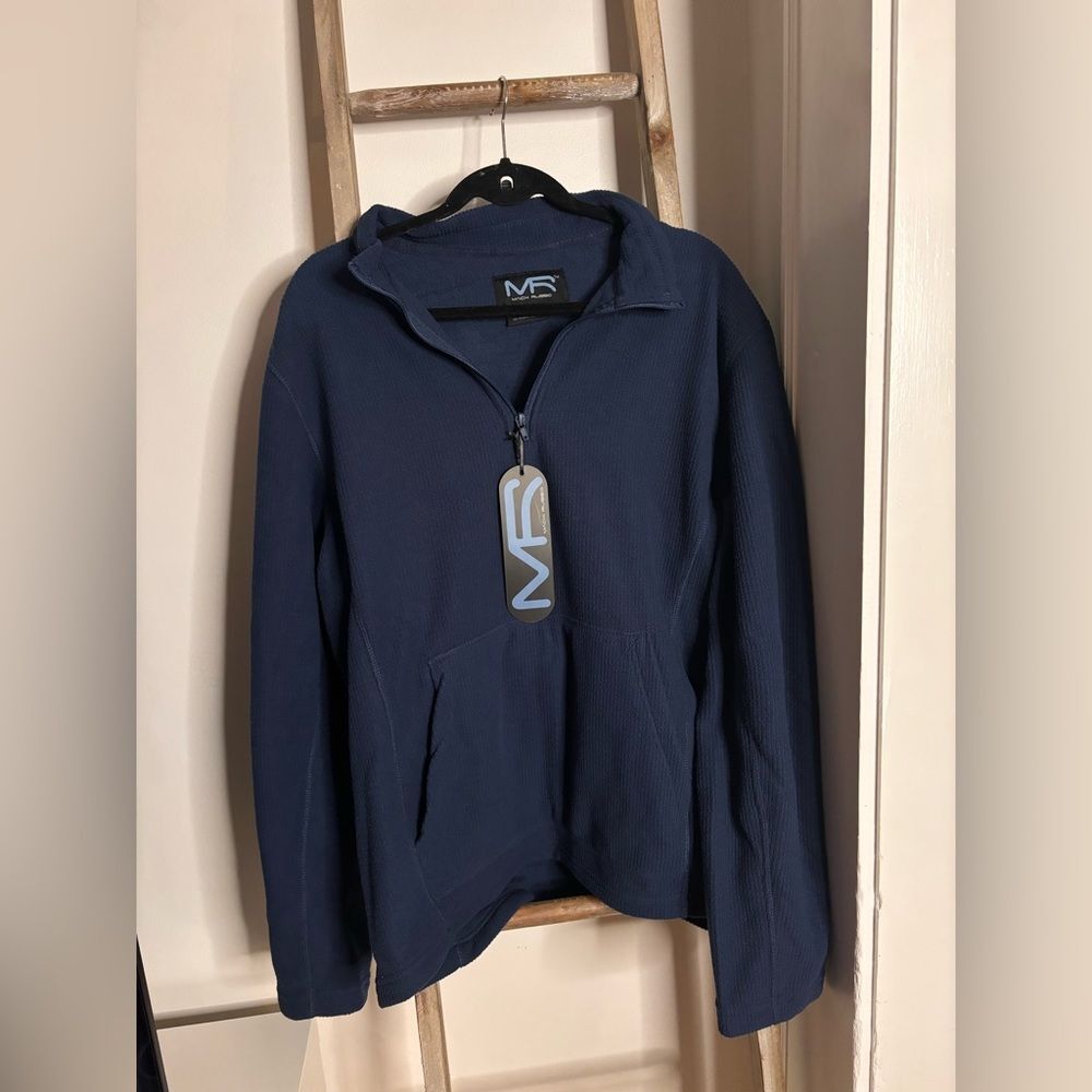 NEW Men's Navy Zip Up Sweater